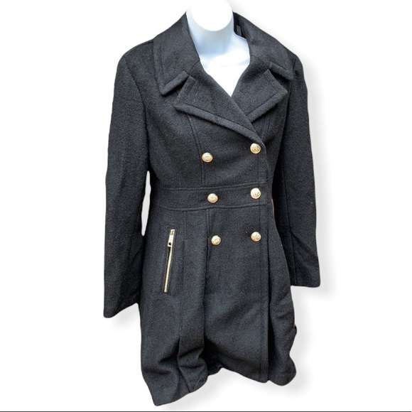 Guess Jackets & Blazers - GUESS BLACK WOOL PEA COAT NWT